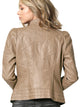 WJC746 Womens Faux Leather Zip Up Moto Biker Jacket with Stitching Detail