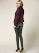 WJC746 Womens Faux Leather Zip Up Moto Biker Jacket with Stitching Detail