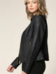 WJC747 Womens Faux Leather Zip Up Moto Biker Jacket with Side Stitching Detail