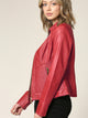 WJC747 Womens Faux Leather Zip Up Moto Biker Jacket with Side Stitching Detail