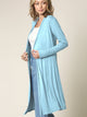 WSK1048 Womens Solid Long Sleeve Open Front Long Cardigan