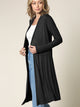 WSK1048 Womens Solid Long Sleeve Open Front Long Cardigan