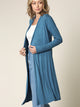 WSK1048 Womens Solid Long Sleeve Open Front Long Cardigan