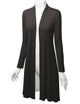 WSK1048 Womens Solid Long Sleeve Open Front Long Cardigan