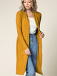 WSK1048 Womens Solid Long Sleeve Open Front Long Cardigan