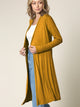 WSK1048 Womens Solid Long Sleeve Open Front Long Cardigan