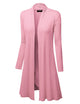 WSK1048 Womens Solid Long Sleeve Open Front Long Cardigan