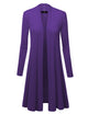 WSK1048 Womens Solid Long Sleeve Open Front Long Cardigan