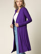 WSK1048 Womens Solid Long Sleeve Open Front Long Cardigan