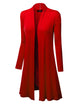 WSK1048 Womens Solid Long Sleeve Open Front Long Cardigan