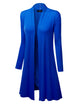 WSK1048 Womens Solid Long Sleeve Open Front Long Cardigan