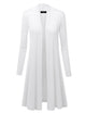 WSK1048 Womens Solid Long Sleeve Open Front Long Cardigan