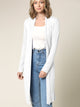 WSK1048 Womens Solid Long Sleeve Open Front Long Cardigan
