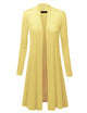 WSK1048 Womens Solid Long Sleeve Open Front Long Cardigan