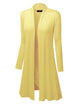 WSK1048 Womens Solid Long Sleeve Open Front Long Cardigan