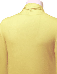 WSK1048 Womens Solid Long Sleeve Open Front Long Cardigan