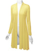 WSK1048 Womens Solid Long Sleeve Open Front Long Cardigan