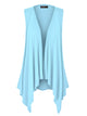 WSK1071 Women's Lightweight Sleeveless Open Front Drape Vest Cardigan