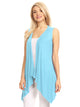 WSK1071 Women's Lightweight Sleeveless Open Front Drape Vest Cardigan