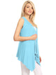 WSK1071 Women's Lightweight Sleeveless Open Front Drape Vest Cardigan