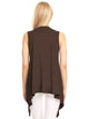 WSK1071 Women's Lightweight Sleeveless Open Front Drape Vest Cardigan