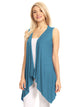 WSK1071 Women's Lightweight Sleeveless Open Front Drape Vest Cardigan