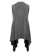 WSK1071 Women's Lightweight Sleeveless Open Front Drape Vest Cardigan
