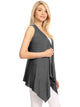 WSK1071 Women's Lightweight Sleeveless Open Front Drape Vest Cardigan