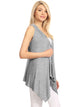 WSK1071 Women's Lightweight Sleeveless Open Front Drape Vest Cardigan