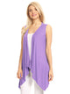 WSK1071 Women's Lightweight Sleeveless Open Front Drape Vest Cardigan