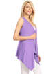 WSK1071 Women's Lightweight Sleeveless Open Front Drape Vest Cardigan