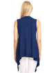 WSK1071 Women's Lightweight Sleeveless Open Front Drape Vest Cardigan