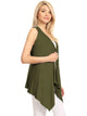 WSK1071 Women's Lightweight Sleeveless Open Front Drape Vest Cardigan