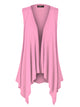 WSK1071 Women's Lightweight Sleeveless Open Front Drape Vest Cardigan