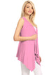 WSK1071 Women's Lightweight Sleeveless Open Front Drape Vest Cardigan