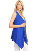 WSK1071 Women's Lightweight Sleeveless Open Front Drape Vest Cardigan