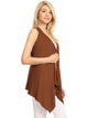 WSK1071 Women's Lightweight Sleeveless Open Front Drape Vest Cardigan