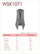 WSK1071 Women's Lightweight Sleeveless Open Front Drape Vest Cardigan