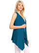WSK1071 Women's Lightweight Sleeveless Open Front Drape Vest Cardigan