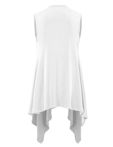WSK1071 Women's Lightweight Sleeveless Open Front Drape Vest Cardigan