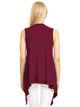 WSK1071 Women's Lightweight Sleeveless Open Front Drape Vest Cardigan