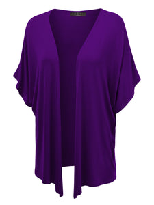 WSK1310 Womens Short Sleeve Dolman Cardigan