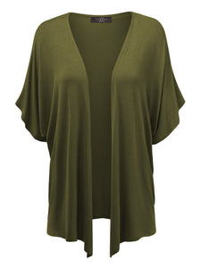 WSK1310 Womens Short Sleeve Dolman Cardigan