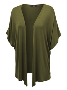 WSK1310 Womens Short Sleeve Dolman Cardigan