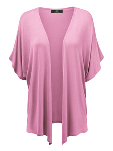 WSK1310 Womens Short Sleeve Dolman Cardigan
