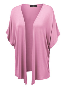 WSK1310 Womens Short Sleeve Dolman Cardigan