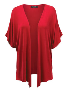 WSK1310 Womens Short Sleeve Dolman Cardigan