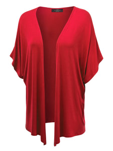 WSK1310 Womens Short Sleeve Dolman Cardigan