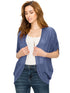 WSK1528 Womens Short Sleeve Open-Front Batwing Cardigan