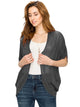 WSK1528 Womens Short Sleeve Open-Front Batwing Cardigan